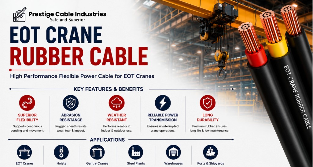 EOT Crane Rubber Cable Manufacturer, Supplier and Exporter in India | Prestige Cable Industries